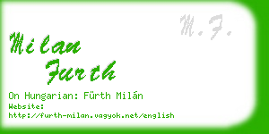 milan furth business card
